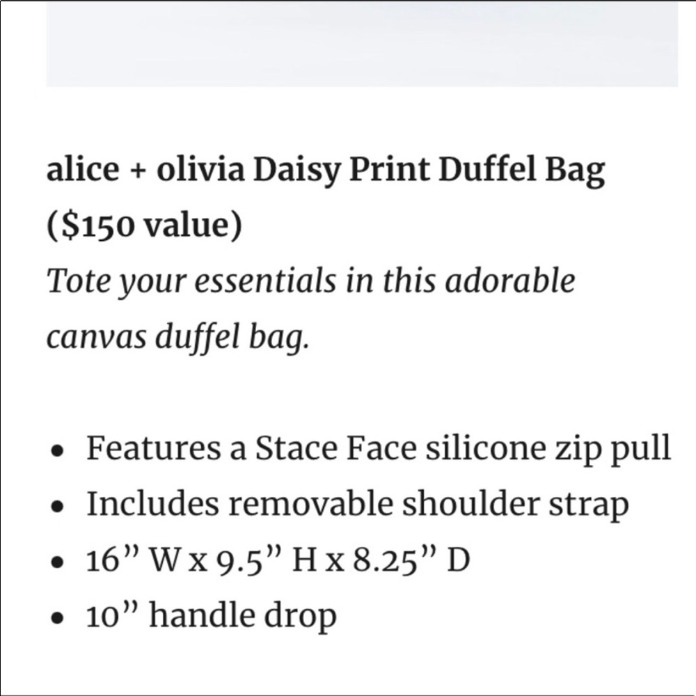 SOLD ❗️Alice + Olivia Matching Duffle Bag & Hat - Picture 5 of 10